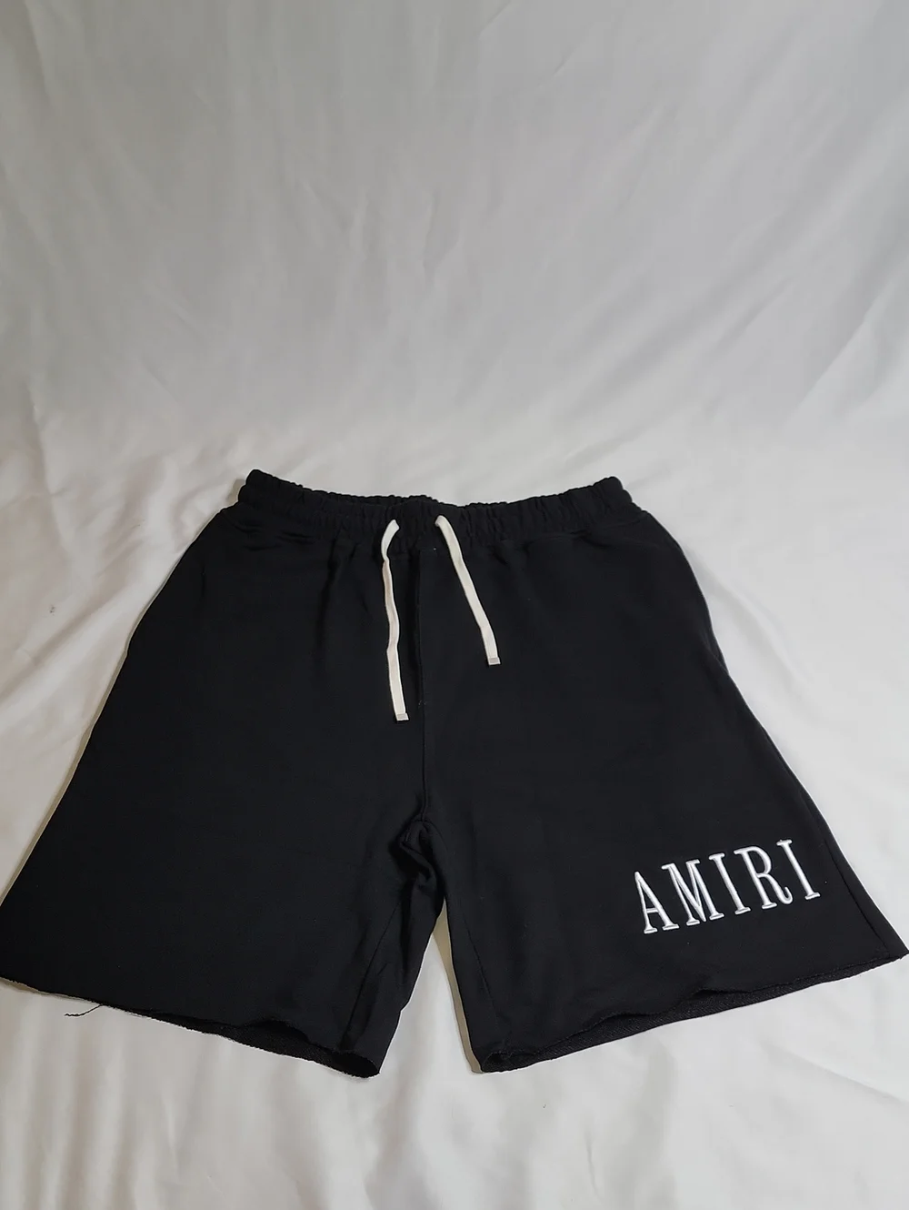 AMIRI Black Athletic Drawstring Shorts with White Logo